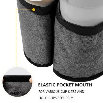 Stylish Luggage Cup Holder - Organized, Functional Roll-On Suitcase Handle Accessory, Hands-Free Drink Carrier, Accommodates 2 Mugs, Secures Mugs, Travel Gifts for Flight Attendants