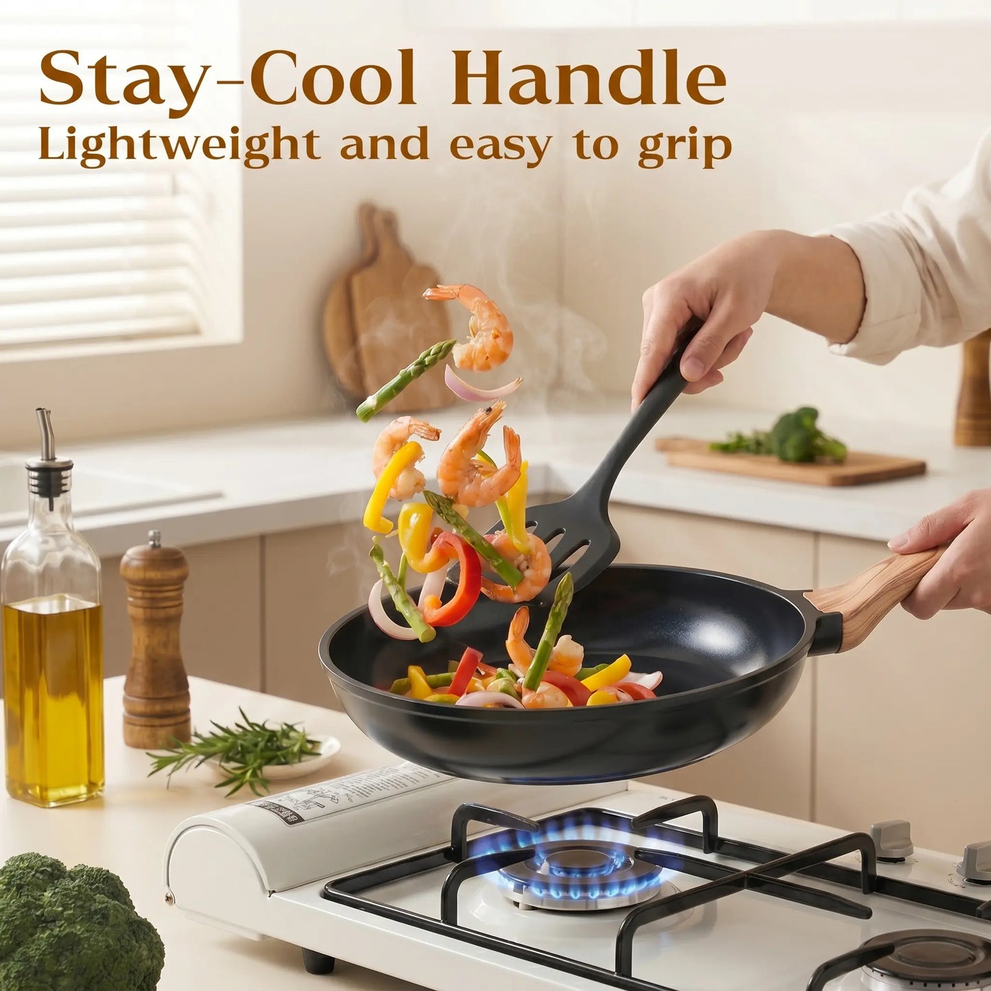 [ New ]FDN 16-Pc Aesthetic Cookware Collection, Non-Toxic Pfas-Free Titanium Caremic Granite Pots and Pans Set, Easy-Clean Oven & Dishwasher Safe, Induction Ready Cooking Set with 10" (24Cm) Fry Pan, Glass Lids, Kitchen Utensils, Aluminium, Deals for You
