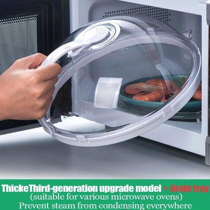 Microwave Splash Cover High Temperature Resistant Microwave Guard Lid Transparent Food Heating Cover with Steam Vent and Handle