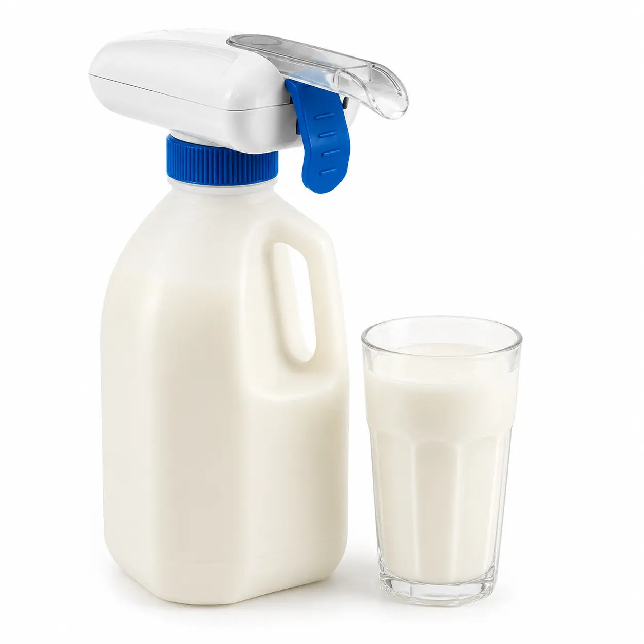 Electric Hands-Free Auto Drink Pump Dispenser for Gal Bottles - Milk Dispenser, No-Spill 1-Touch Beverage Pump for Fridge, Kitchen Organizer Gadget for Family [Mid Year Sale]