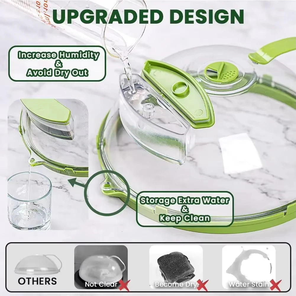 Microwave Splash Cover High Temperature Resistant Microwave Guard Lid Transparent Food Heating Cover with Steam Vent and Handle
