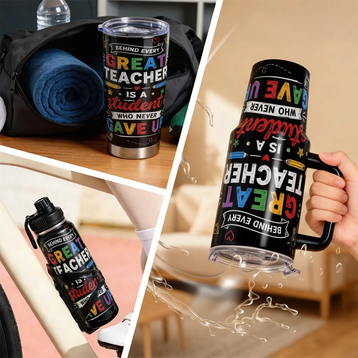 1 Pc, 40Oz/30Oz/22Oz/20Oz Stainless Steel Cup Teacher Appreciation Gift Vacuum Insulated Travel Flask Tumbler 18/8 Food Grade Double Wall Cup Insulated Drink Cup with Leak Proof Lid Keep Cold 24H Hot 12H Car Cup Holder Friendly for Teacher Stud