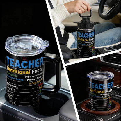1 Pc, 40Oz/30Oz/22Oz/20Oz Stainless Steel Cup Teacher Appreciation Gift Vacuum Insulated Travel Flask Tumbler 18/8 Food Grade Double Wall Cup Insulated Drink Cup with Leak Proof Lid Keep Cold 24H Hot 12H Car Cup Holder Friendly for Teacher Stud