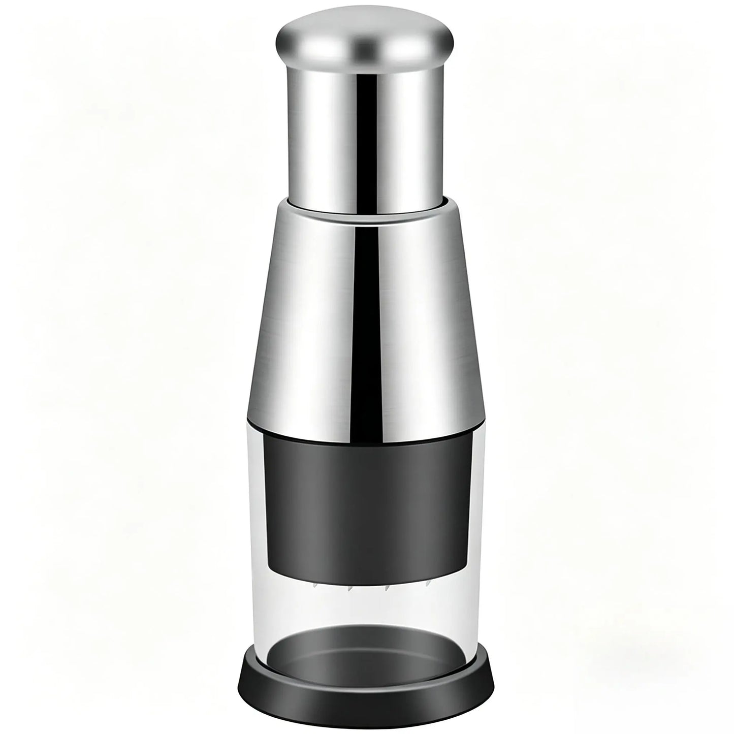 Multifunctional Stainless Steel Garlic Chopper, Onion Press, Manual Vegetable Chopper, Easy Clean, Silver