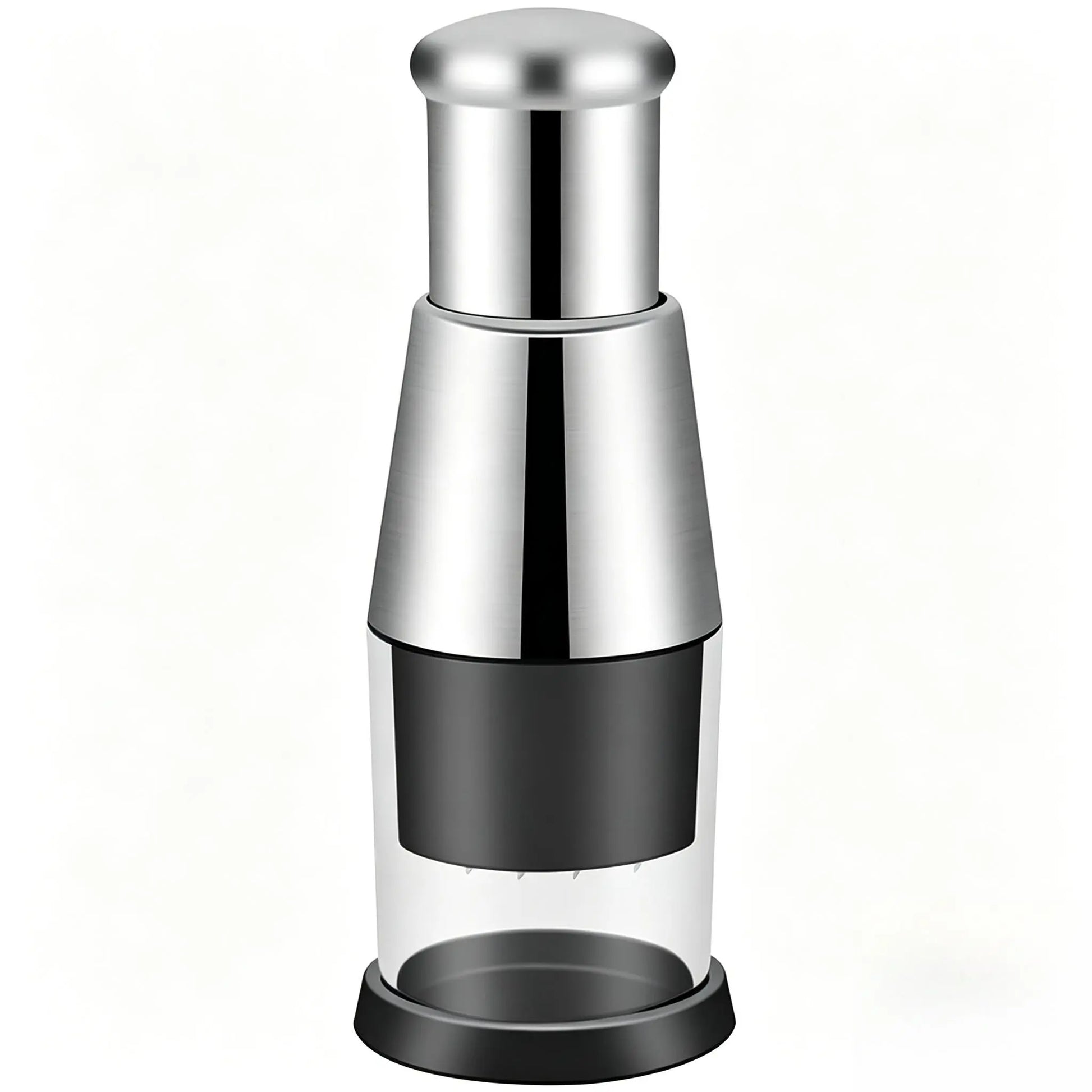 Multifunctional Stainless Steel Garlic Chopper, Onion Press, Manual Vegetable Chopper, Easy Clean, Silver
