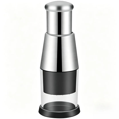 Multifunctional Stainless Steel Garlic Chopper, Onion Press, Manual Vegetable Chopper, Easy Clean, Silver