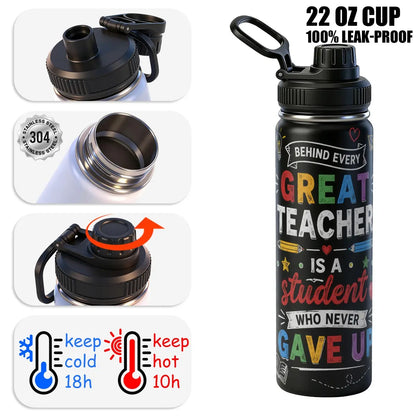 1 Pc, 40Oz/30Oz/22Oz/20Oz Stainless Steel Cup Teacher Appreciation Gift Vacuum Insulated Travel Flask Tumbler 18/8 Food Grade Double Wall Cup Insulated Drink Cup with Leak Proof Lid Keep Cold 24H Hot 12H Car Cup Holder Friendly for Teacher Stud