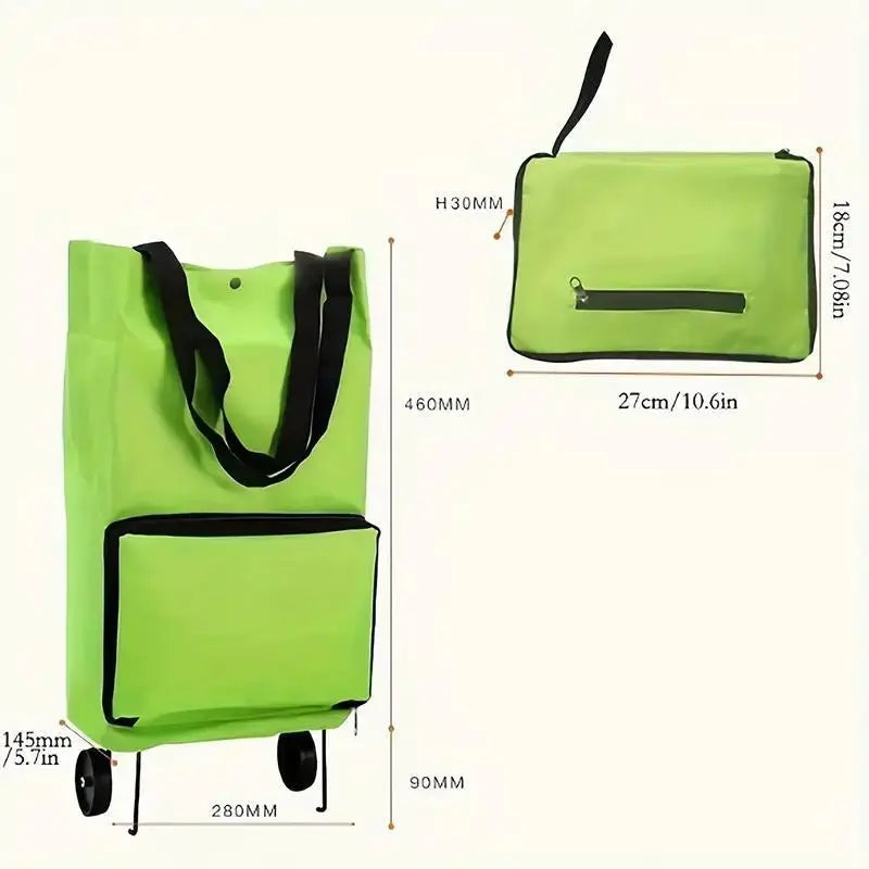 Collapsible Shopping Grocery Bag with Wheels Rolling Tote Bag with Wheels Large Reusable Shopping Bags Foldable Cart