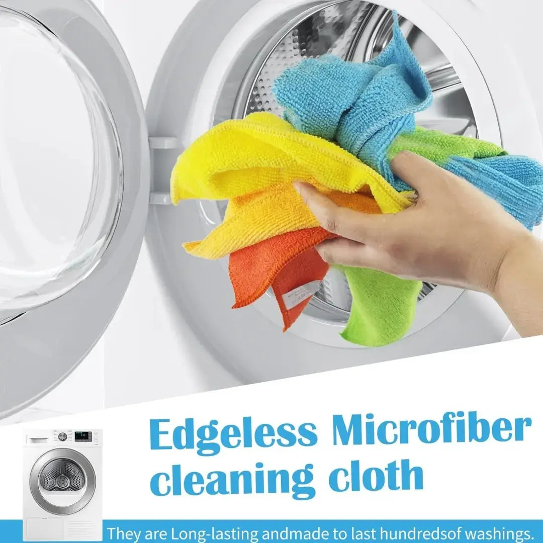 Microfiber Cleaning Cloths, Multi-Color Pack (5/10/20/50Pcs, 9.84X9.84In) - Quick-Dry, Scratch-Free, Durable for Kitchen Bath Daily Clean on Indoor Surfaces