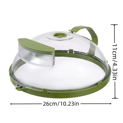 Microwave Splash Cover High Temperature Resistant Microwave Guard Lid Transparent Food Heating Cover with Steam Vent and Handle