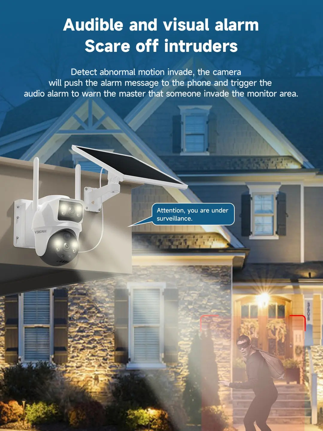4G Solar Dual Lenses Security Camera, Wireless Outdoor, AI Human Detection, Dual View, 355° Pan 90° Tilt, PIR Motion Alert, IP65 Waterproof, Night Vision, App Remote, No Wifi Needed, Home Security System, Ai Security Camera System