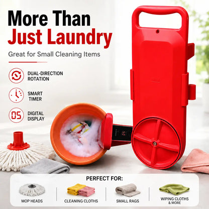 Portable Smart Rotating Compact Washing Machine [Bucket Not Included] - 110V Plug, 150W Electric Washer with Digital Timer, Dual-Direction Rotation for Baby Wear, Bathrooms’ Cleaning Cloths & Mop Heads, Dorm Use