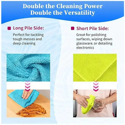 Microfiber Cleaning Cloths, Multi-Color Pack (5/10/20/50Pcs, 9.84X9.84In) - Quick-Dry, Scratch-Free, Durable for Kitchen Bath Daily Clean on Indoor Surfaces