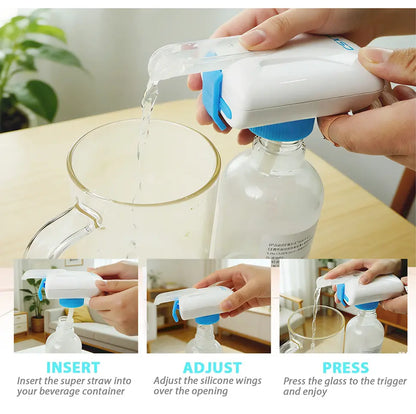 Electric Hands-Free Auto Drink Pump Dispenser for Gal Bottles - Milk Dispenser, No-Spill 1-Touch Beverage Pump for Fridge, Kitchen Organizer Gadget for Family [Mid Year Sale]
