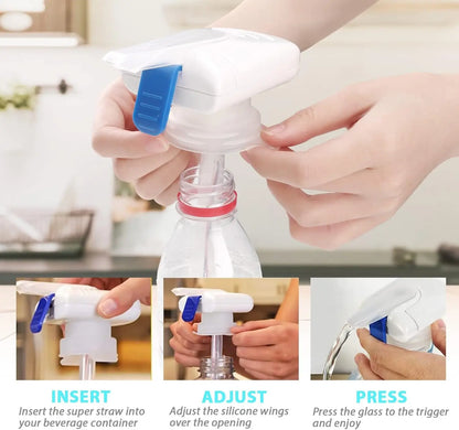 Electric Hands-Free Auto Drink Pump Dispenser for Gal Bottles - Milk Dispenser, No-Spill 1-Touch Beverage Pump for Fridge, Kitchen Organizer Gadget for Family [Mid Year Sale]
